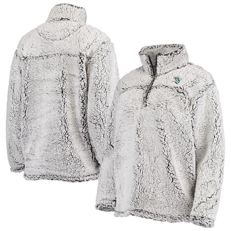 Women's G-III 4Her by Carl Banks Gray Seattle Kraken Sherpa Quarter-Zip Jacket,  Product Image