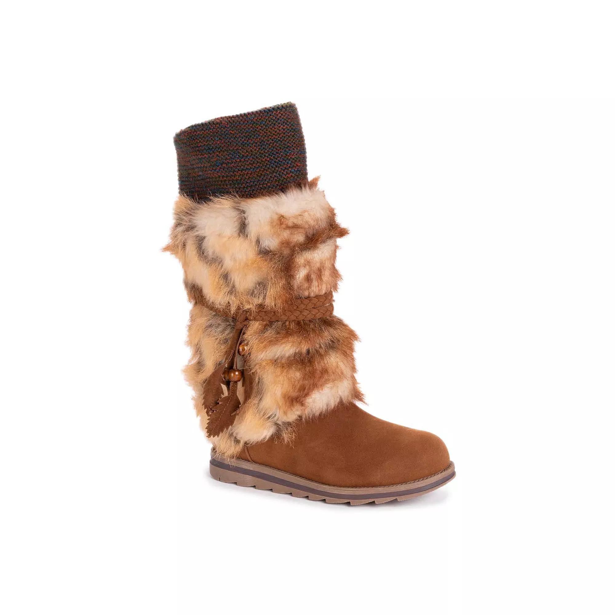 MUK LUKS Sigrid Leela Too Womens Faux-Fur Winter Boots Red Product Image