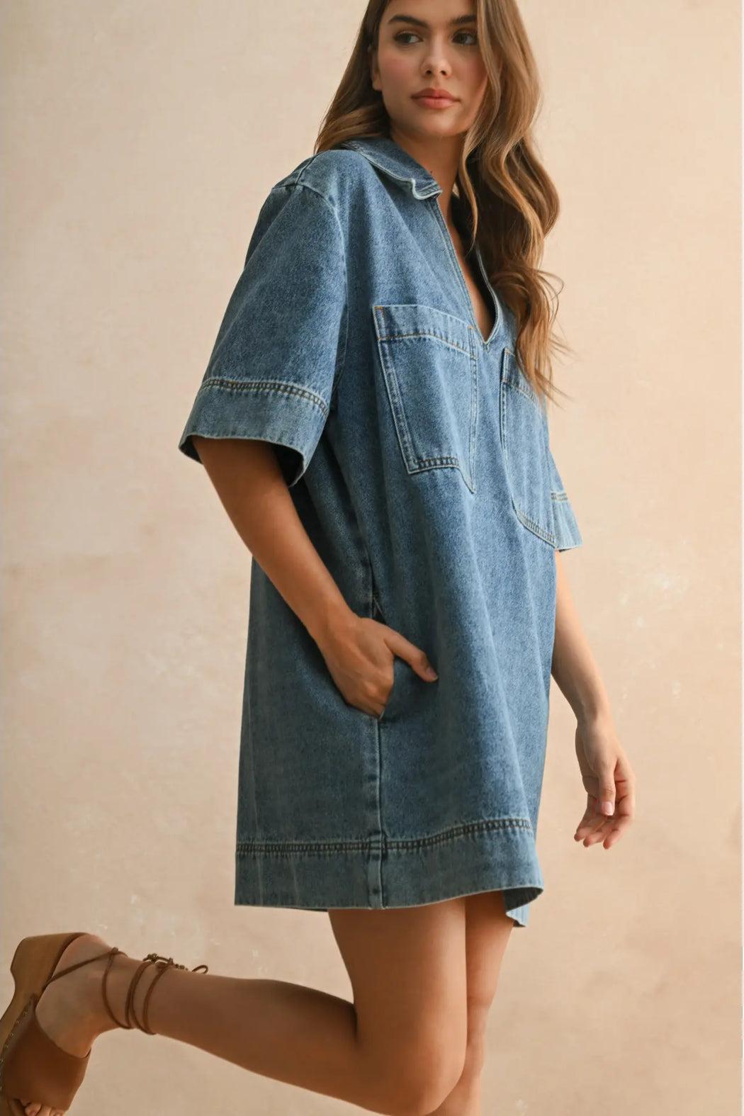 Oversized Denim Tunic Product Image