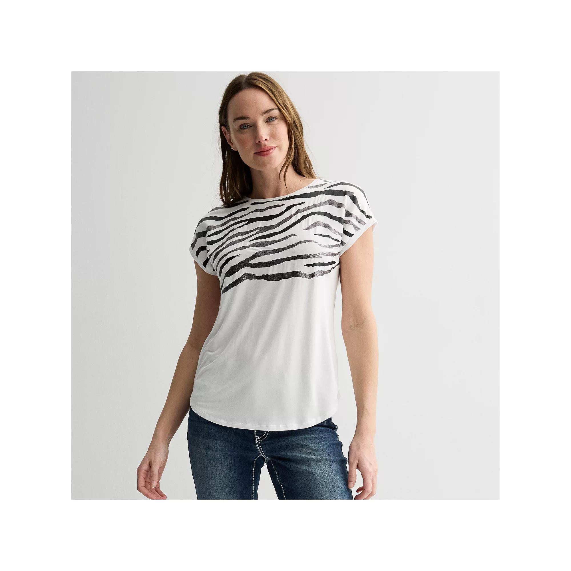 Womens Apt. 9 Short Sleeve Embellished Top Product Image