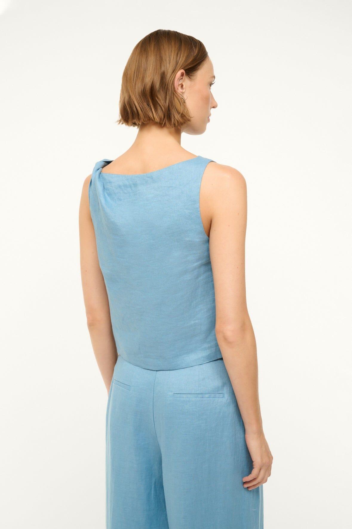 BOA LINEN TOP | SLATE BLUE Product Image