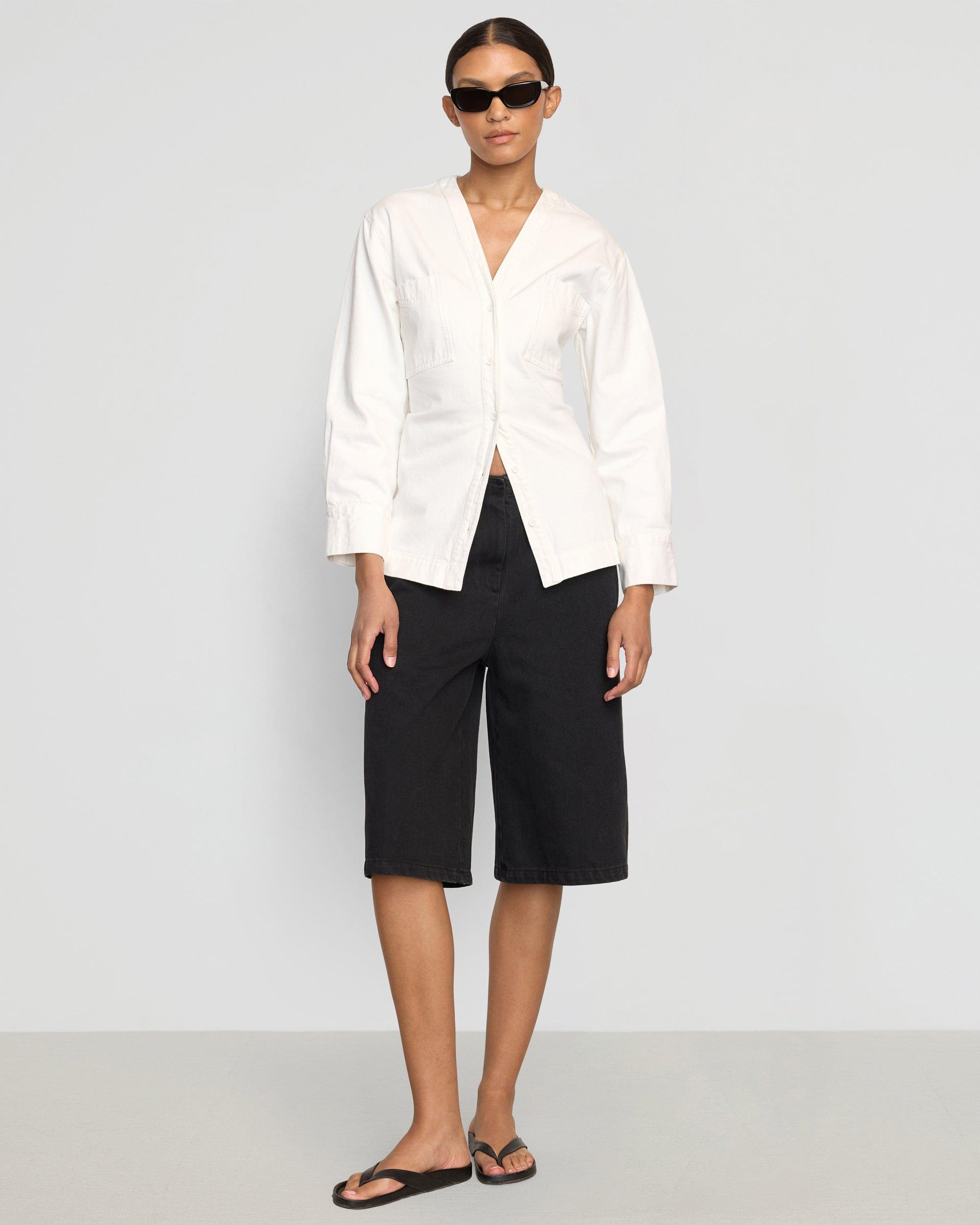 Emmett Structured-Sleeve Denim Jacket Product Image