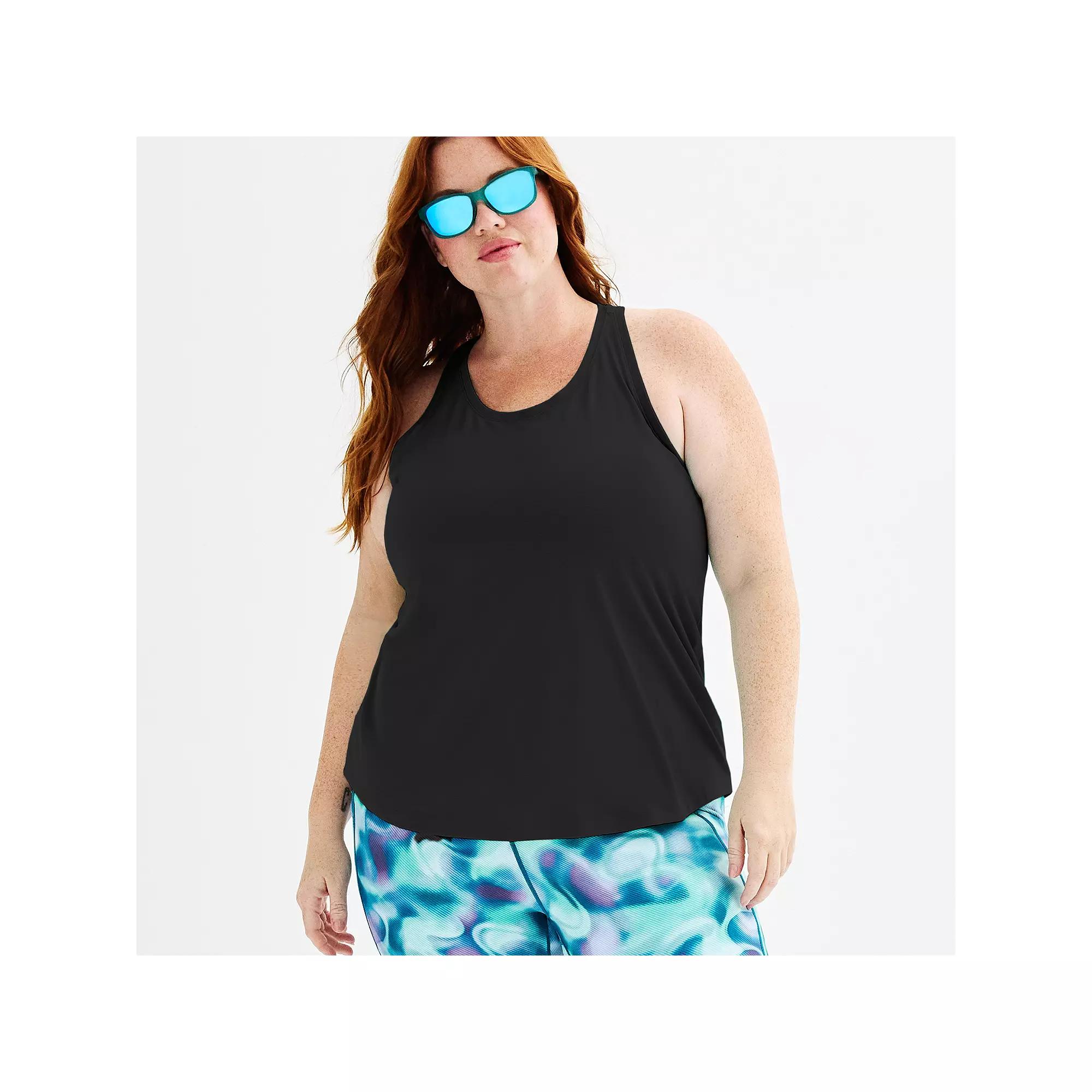 Plus Size Tek Gear® Racerback Tank Top, Women's, Size: 2XL, Mineral Black Product Image