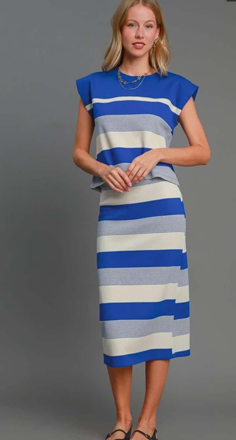 Seaside Stripe Pencil  Skirt Product Image