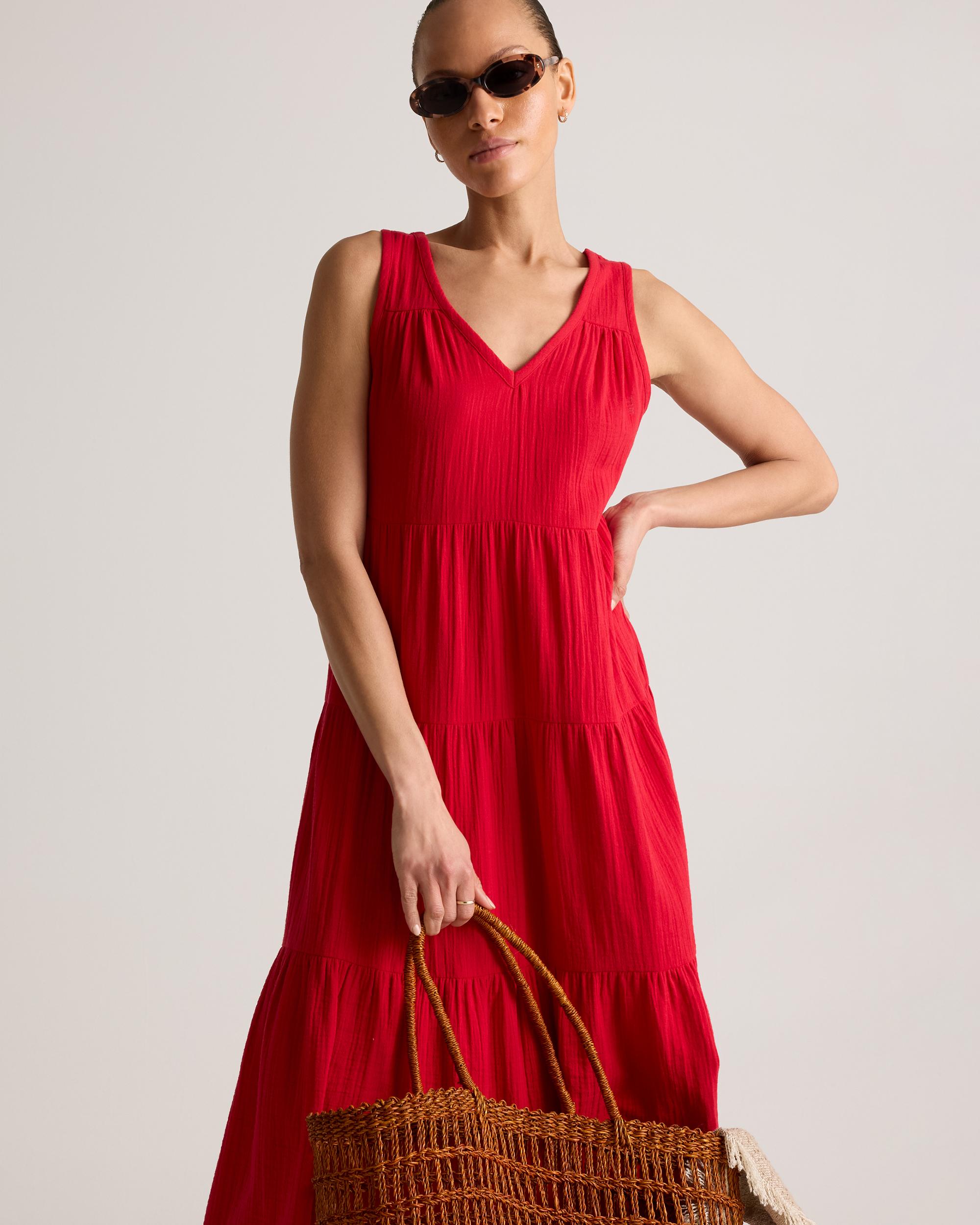Quince | Women's Gauze Tiered Maxi Dress Organic Cotton Product Image