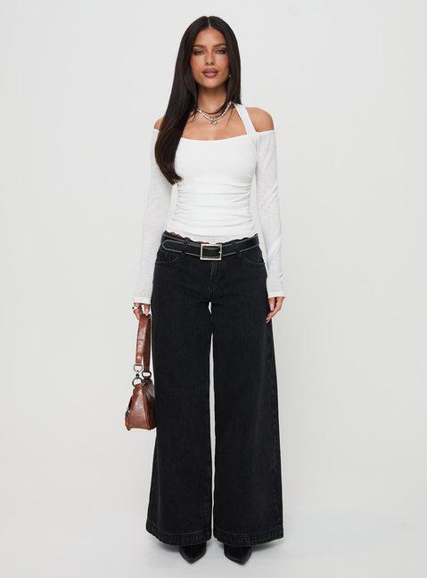 Shivers Halter Long Sleeve Top White Product Image