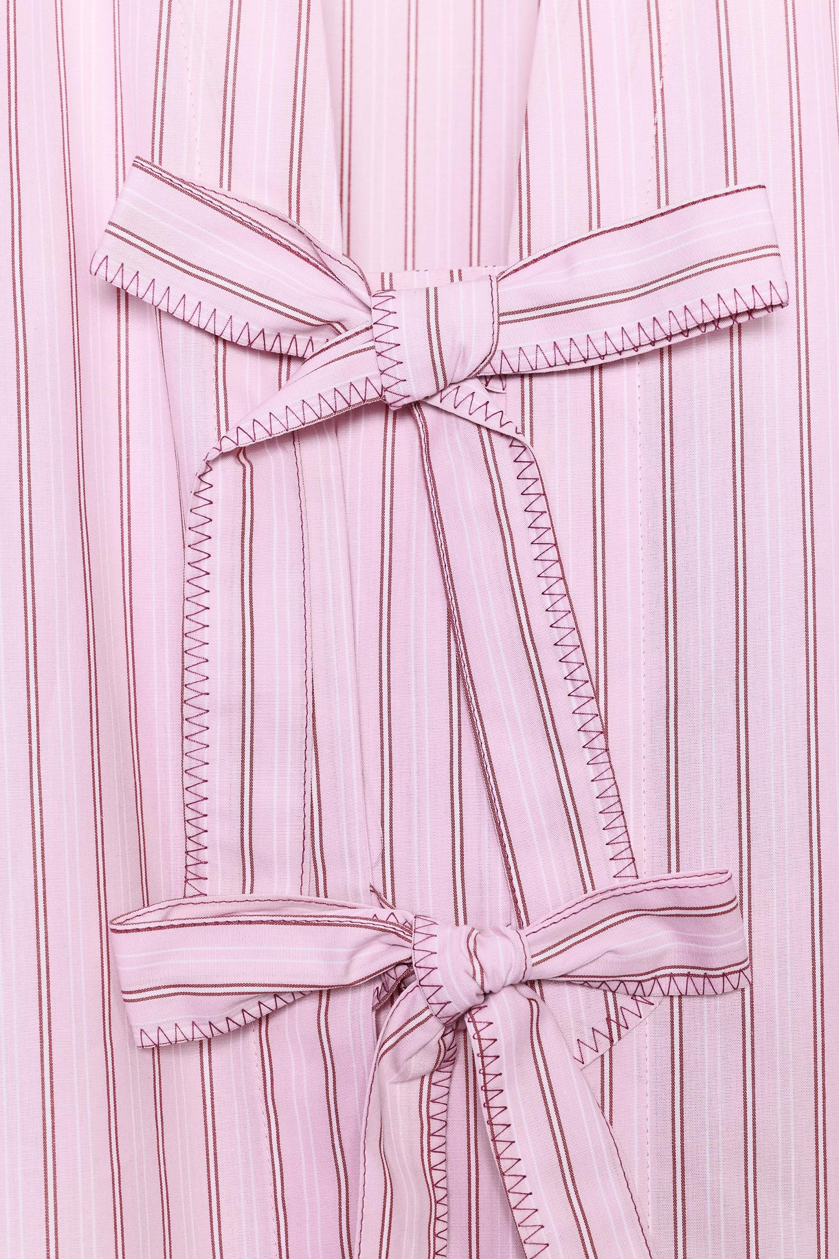 STRIPED POPLIN SHIRT WITH TIES Product Image