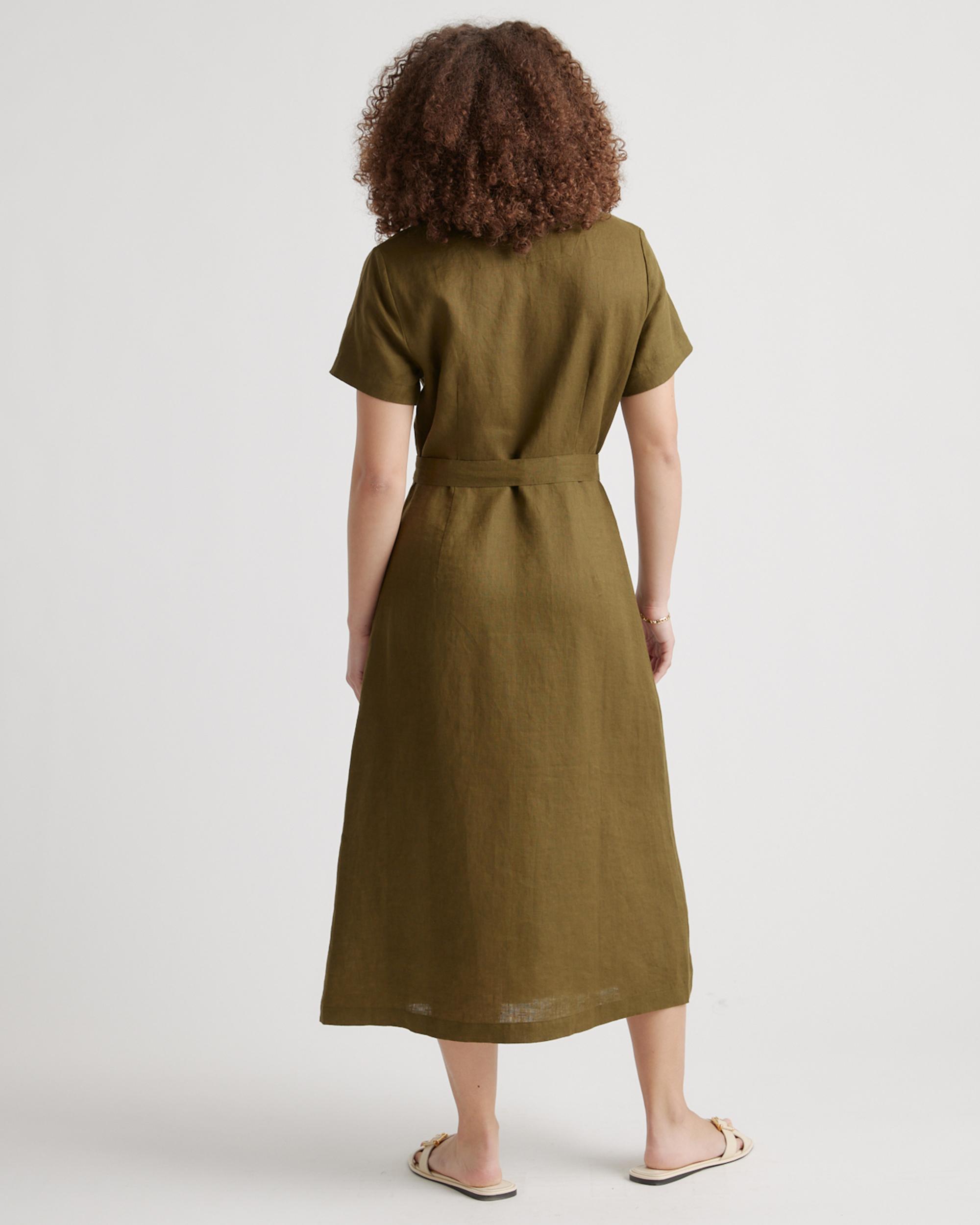 Quince | Women's 100% European Linen Button Front Dress Size XL Product Image