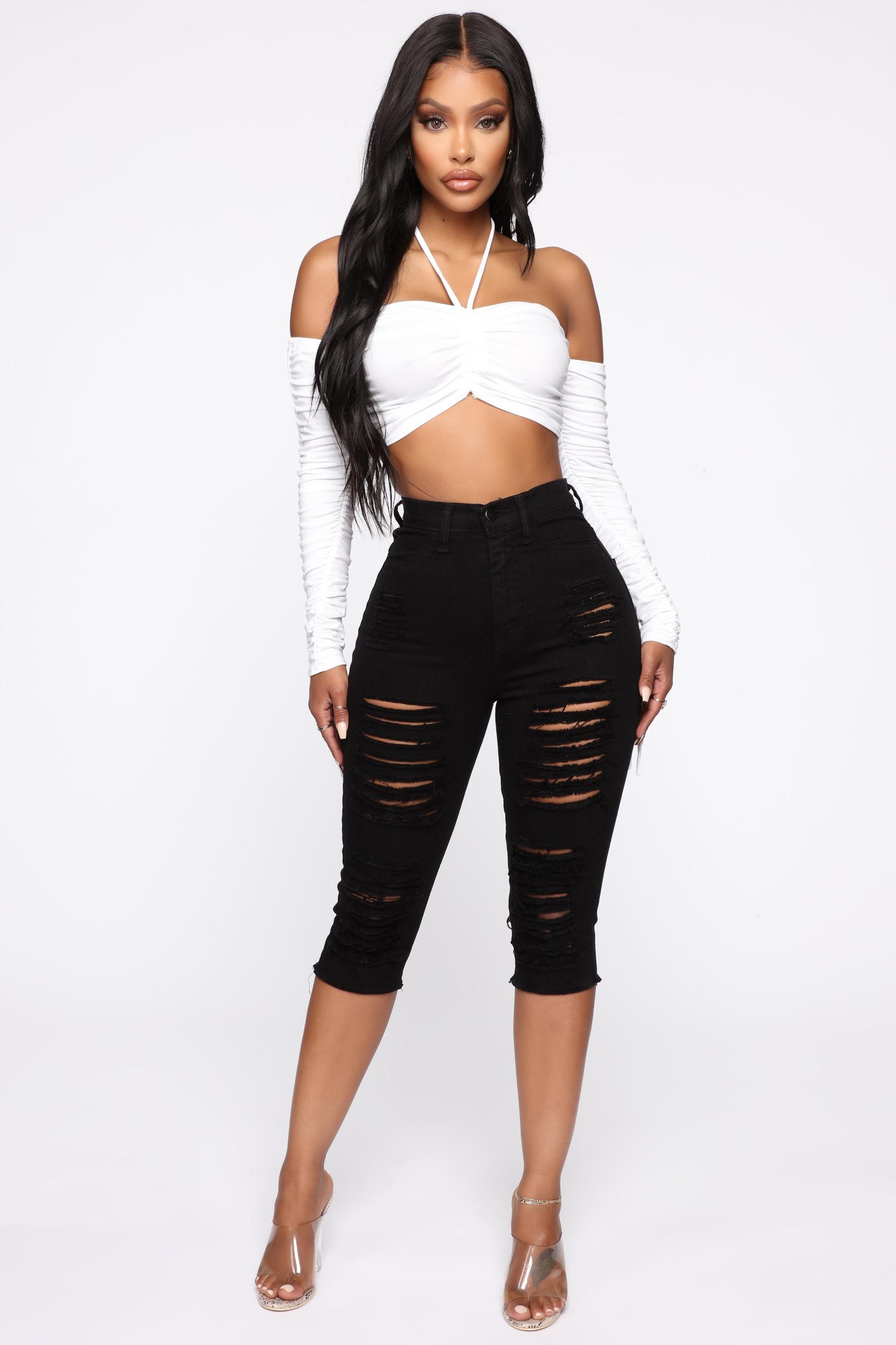 Live In My Skinny Denim Capri Jeans - Black Product Image