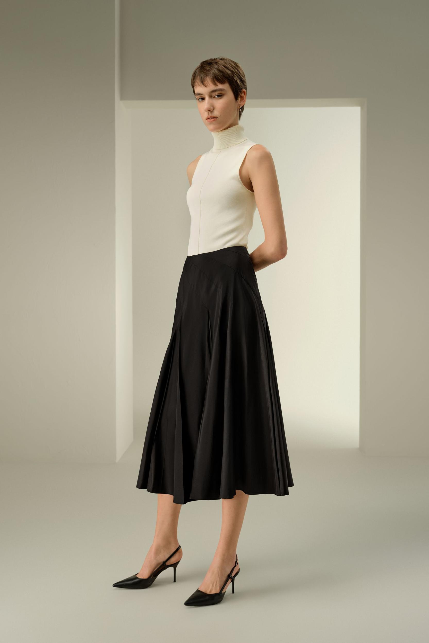 Mid Rise Silk Taffeta Circle Skirt Product Image