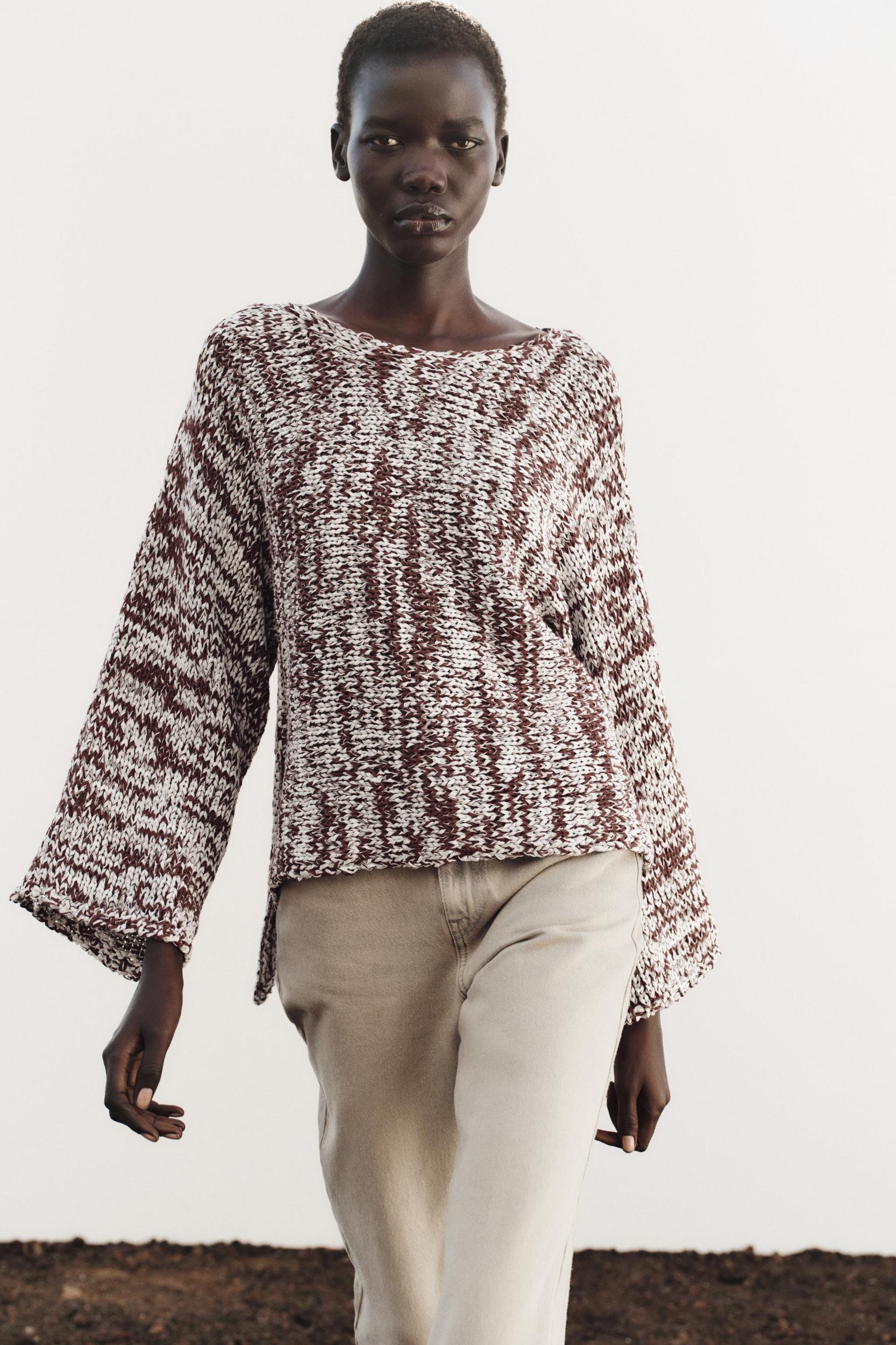 COMBINATION KNIT SWEATER Product Image