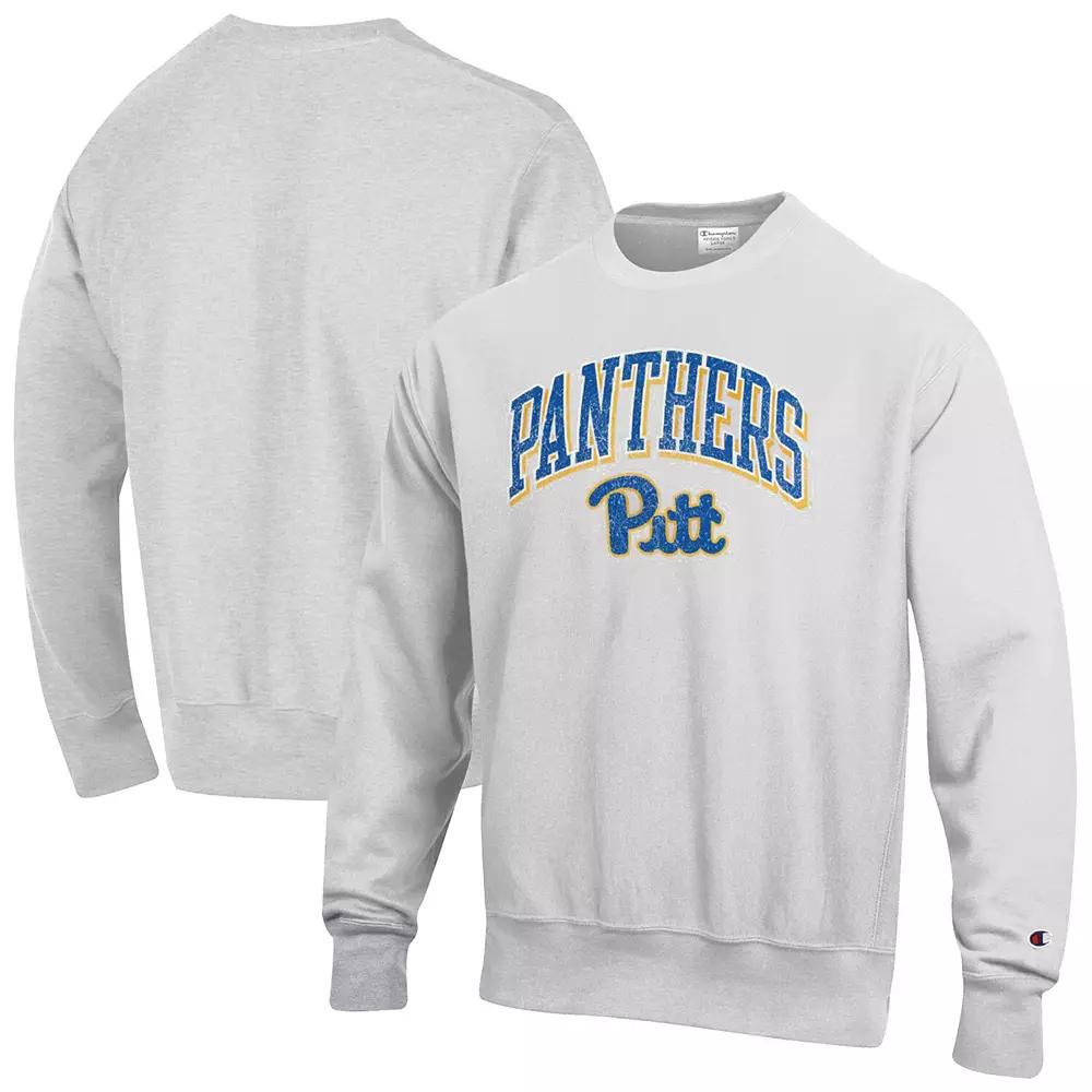 Men's Champion Gray Pitt Panthers Arch Over Logo Reverse Weave Pullover Sweatshirt,  Product Image