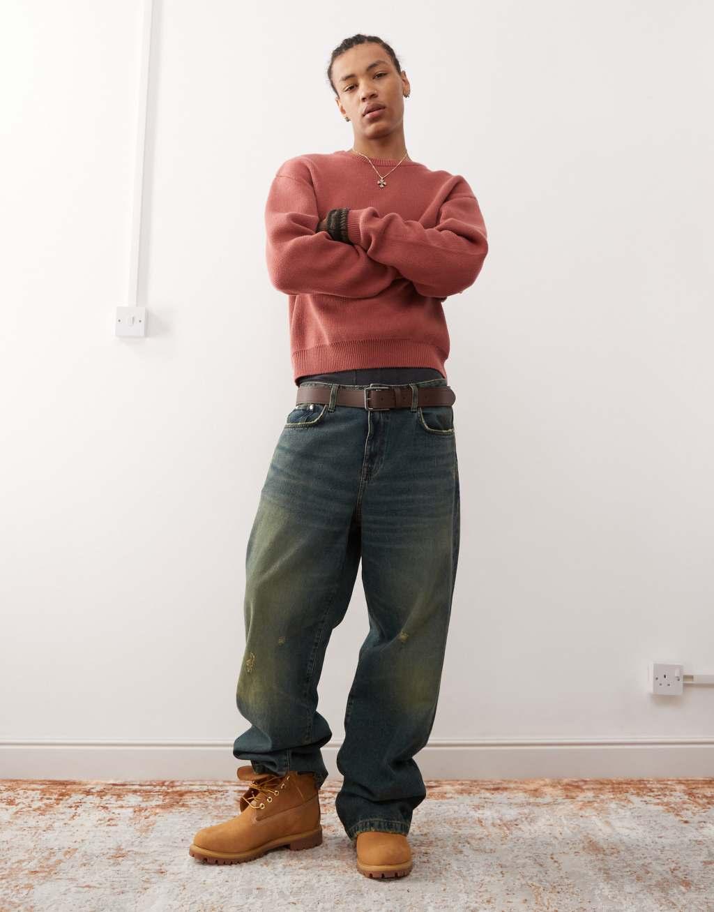Weekday Emilio sweater in rust Product Image