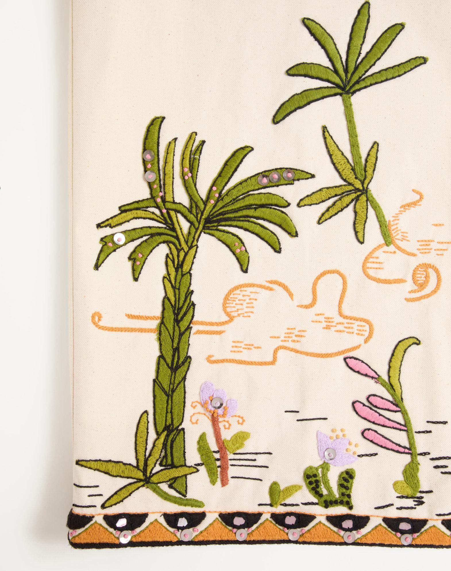 Cotton Canvas Shirt With Floral Embroidery Product Image