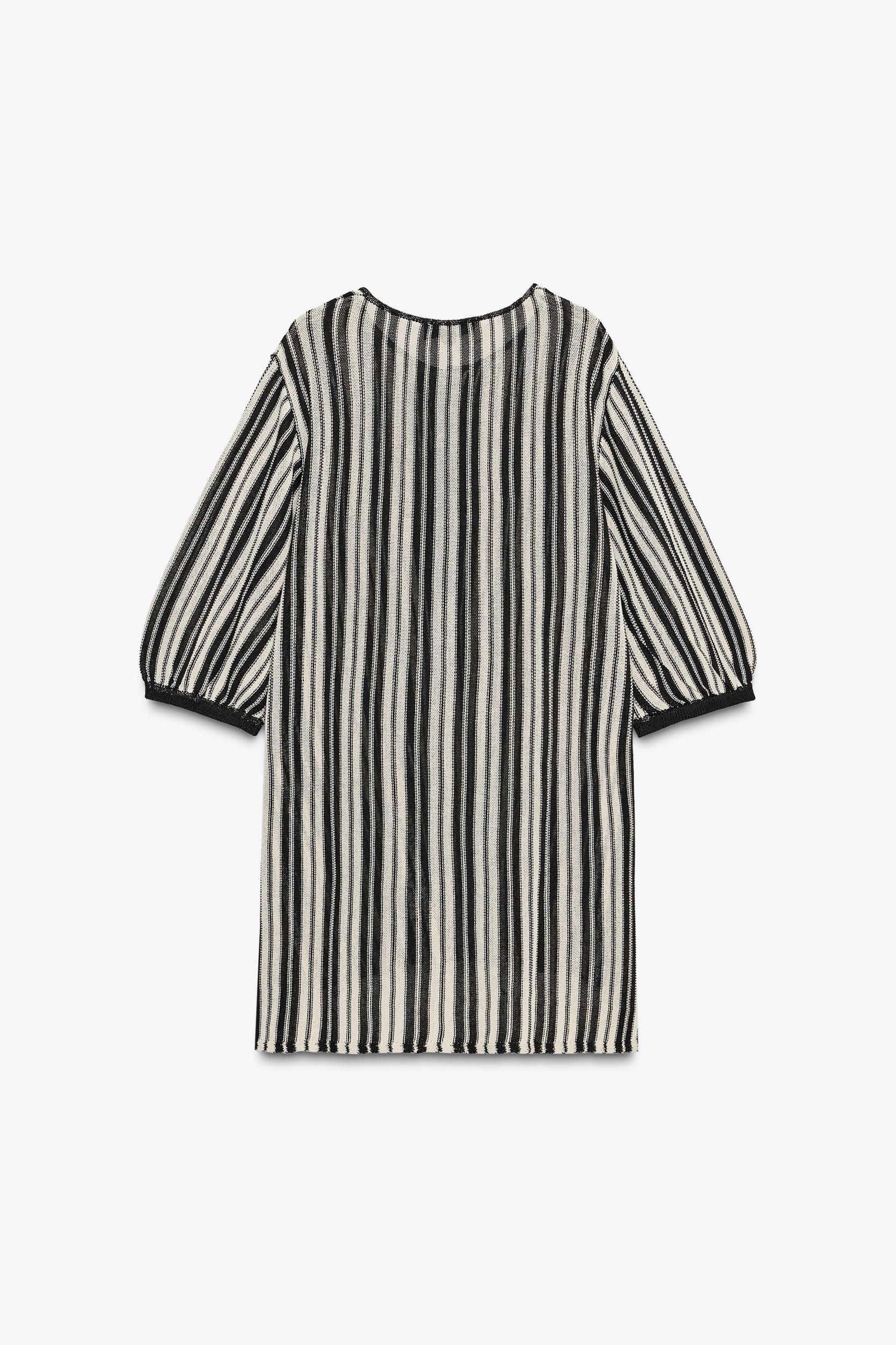 STRIPED KNIT TOP WITH LINEN Product Image