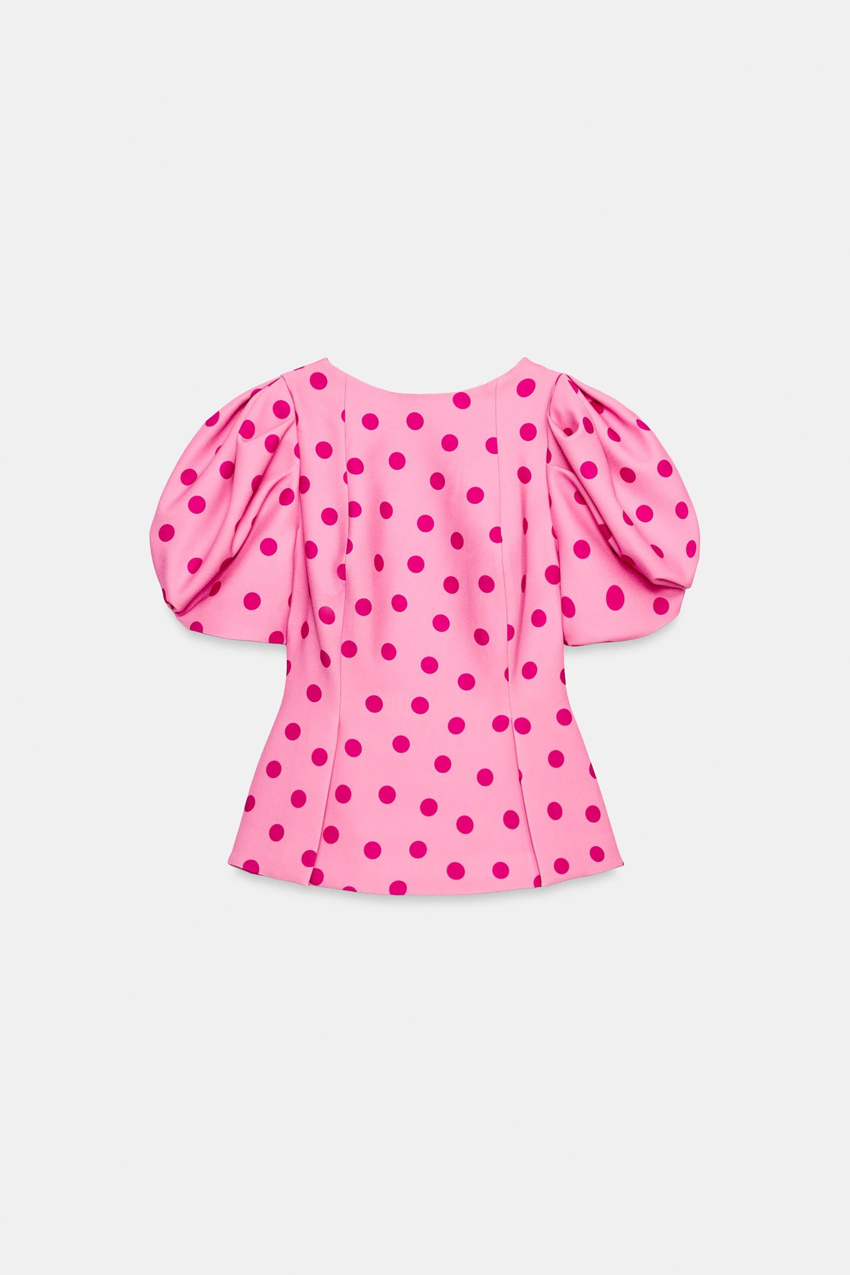 POLKA DOT PUFF SLEEVE TOP Product Image