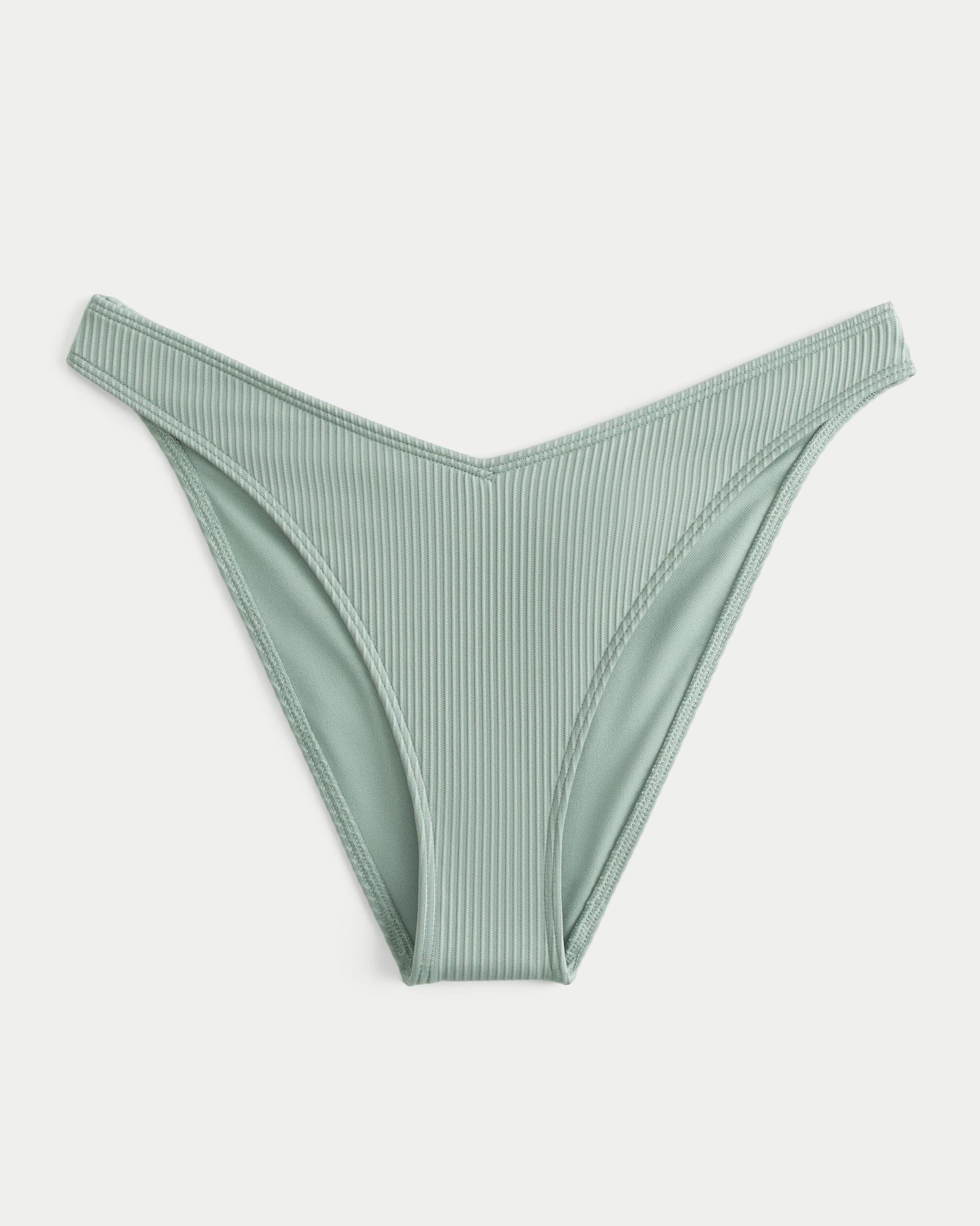 Ribbed High-Leg Cheeky Bikini Bottom Product Image
