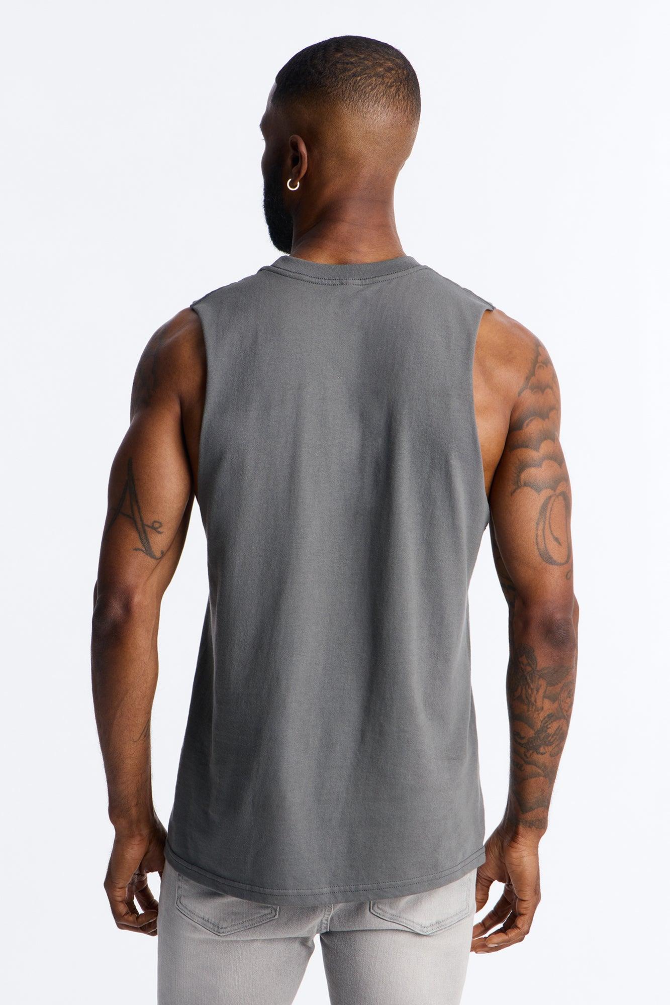 Hustler Never Not Winning Muscle Tee - Charcoal Male Product Image