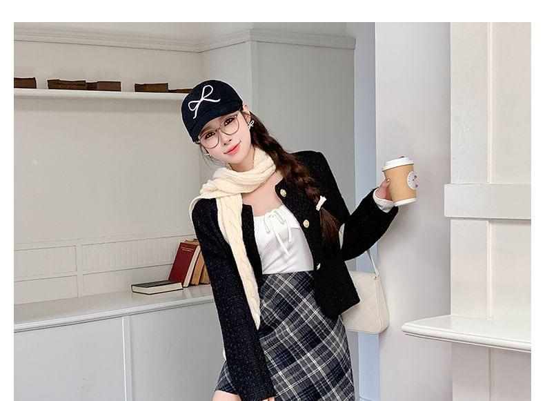 High Waist Plaid Mini A-Line Skirt Product Image