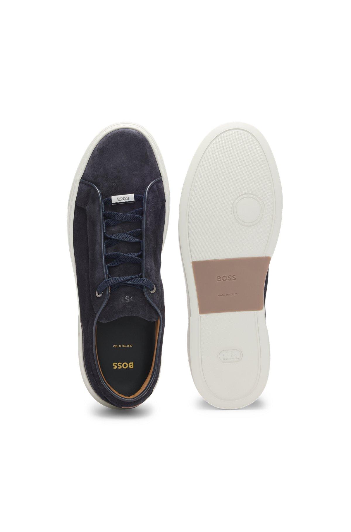 BOSS - Gary low-top trainers in suede - Dark Blue Product Image