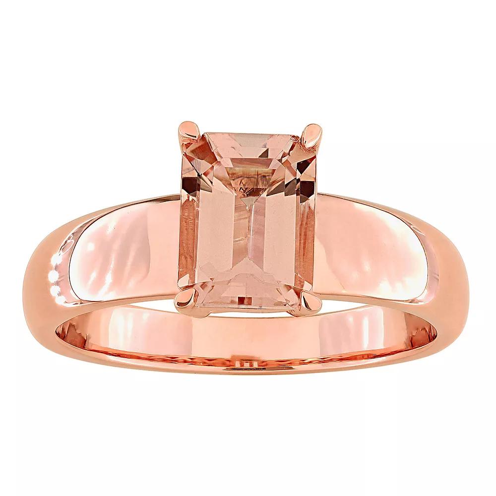 Stella Grace 14k Rose Gold Morganite Solitaire Ring, Women's, Size: 5 Product Image