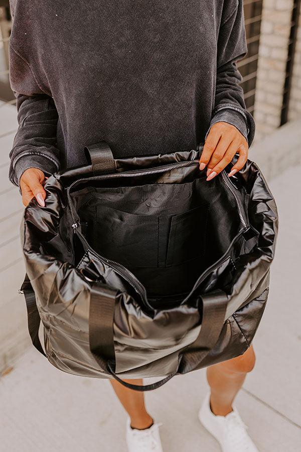 Weekend Getaway Puffer Tote in Black Product Image