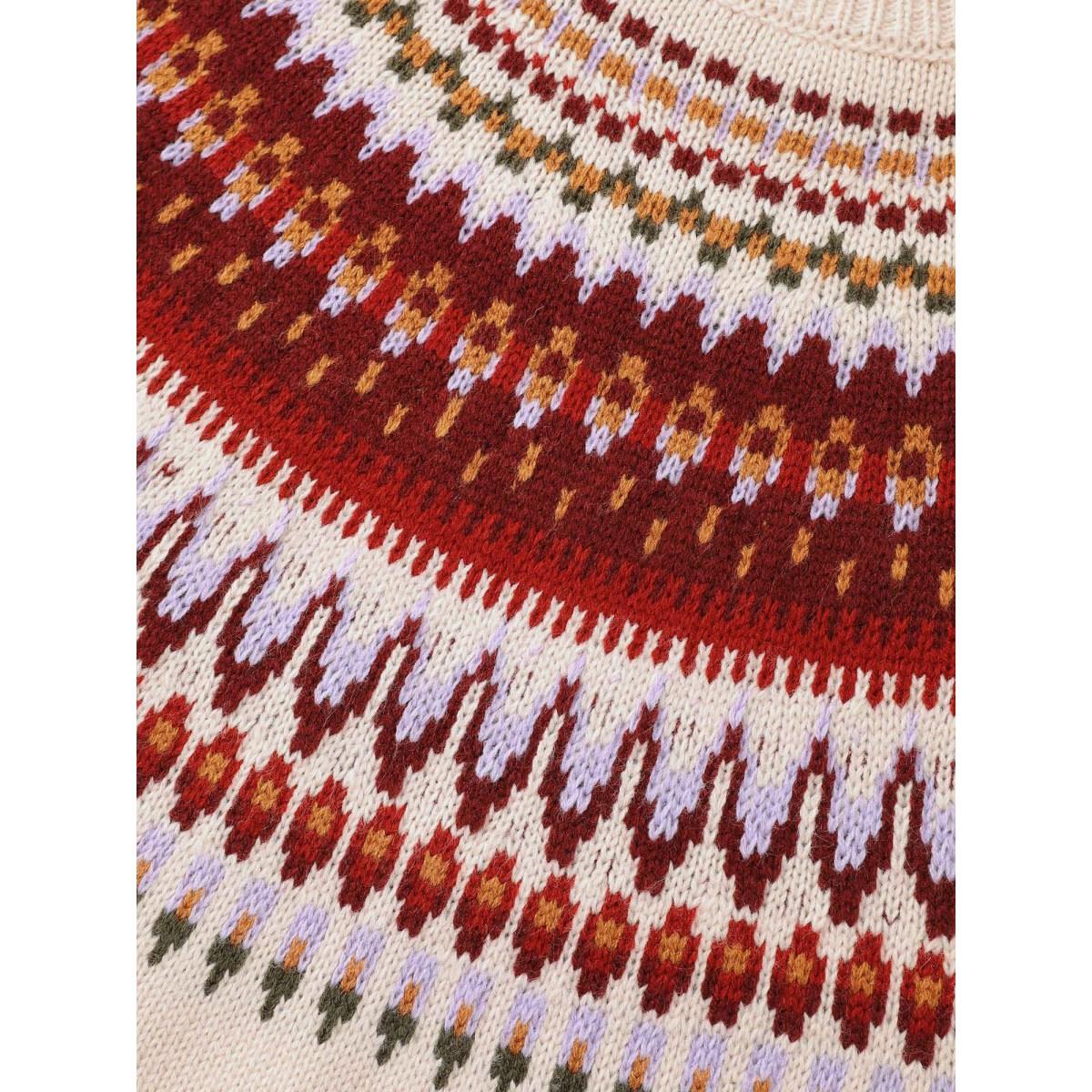 Plus Size Round Neck Bandana Color Contrast Pullover Apricot Women Casual Loose Long Sleeve Round Neck Everyday Pullovers BloomChic 14-16/1X Product Image