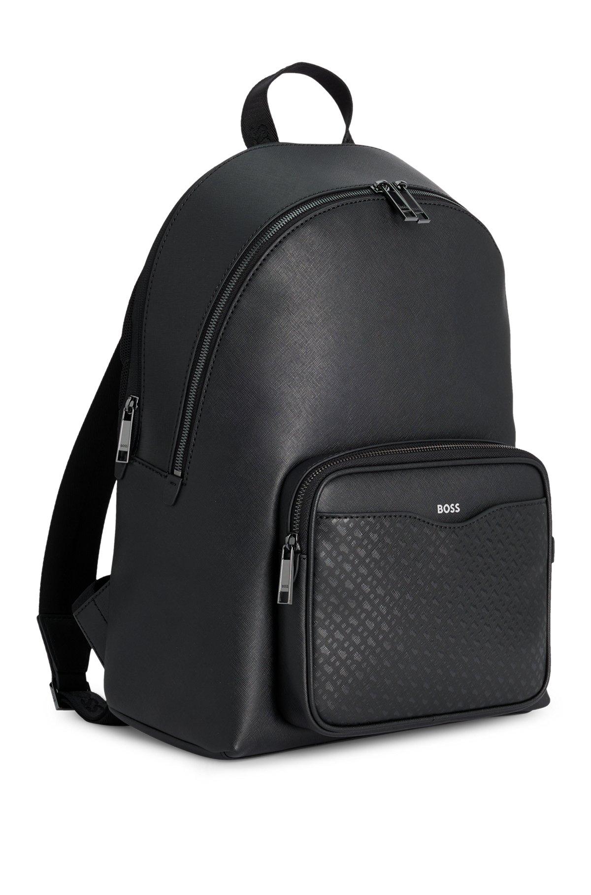 Backpack with monogram-patterned pocket Product Image