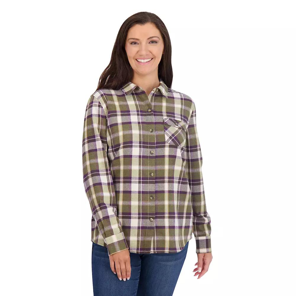 Women's ZeroXposur Lisbon Flannel Shirt, Size: Medium, Green Madras Product Image