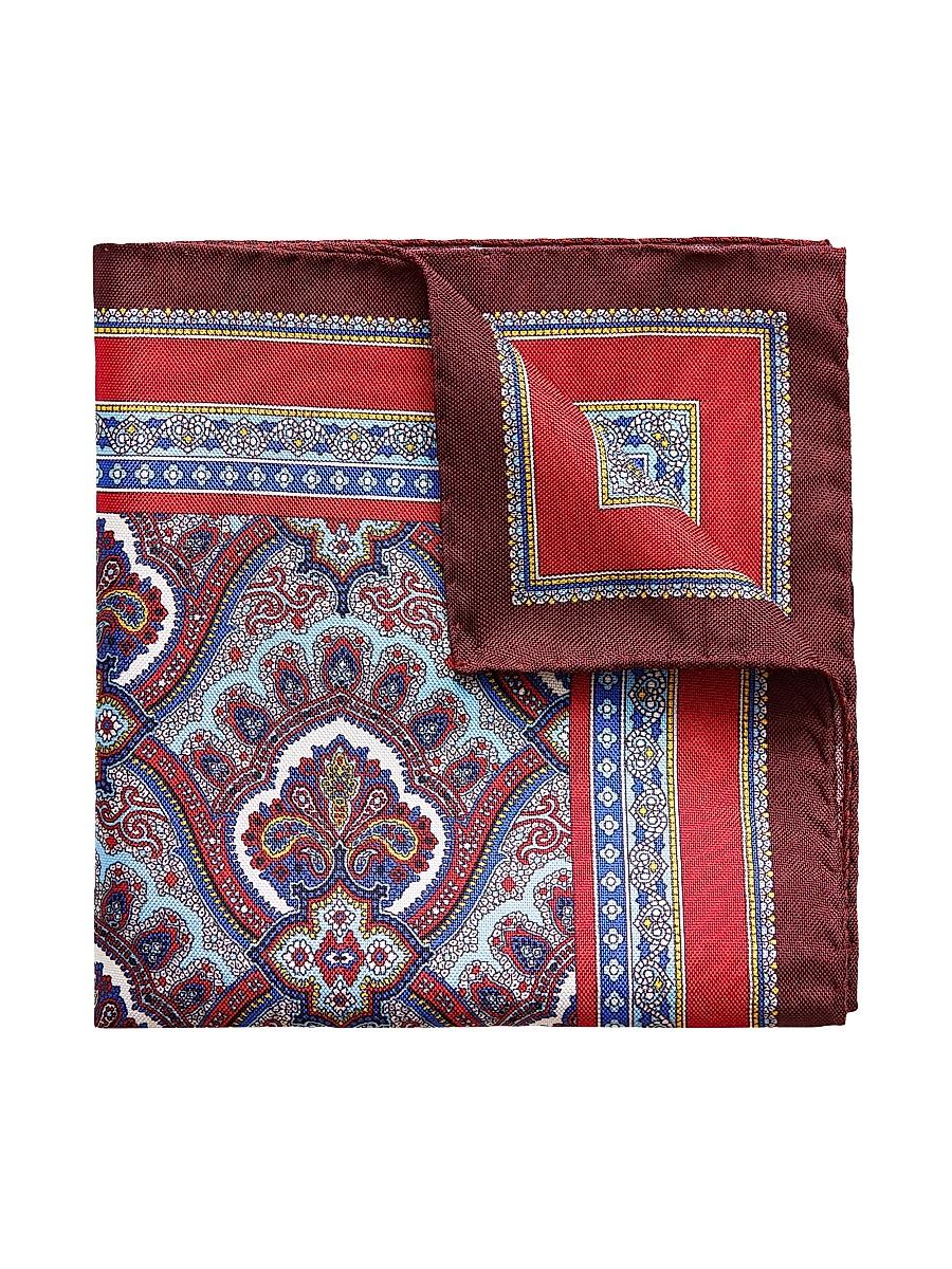 Mens Paisley Silk Pocket Square Product Image