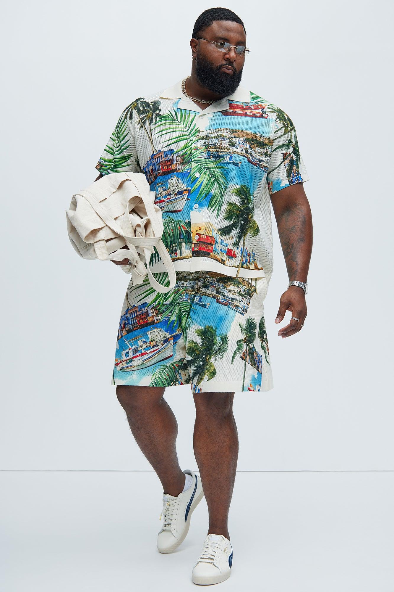 Mykonos Textured Shirt - Cream/combo Product Image