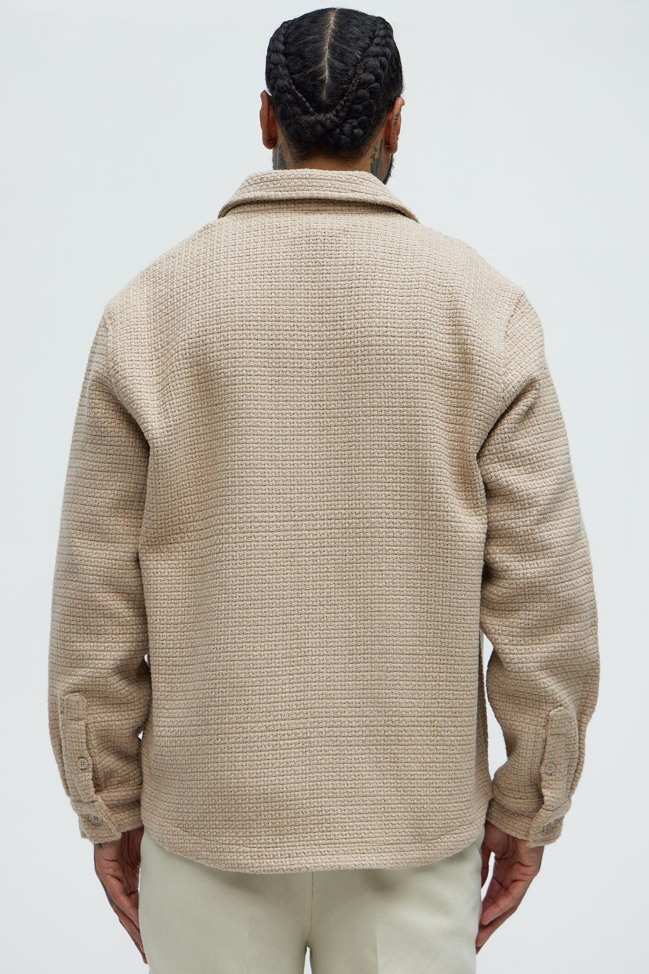 Linden Textured Button Up Shirt - Tan Product Image