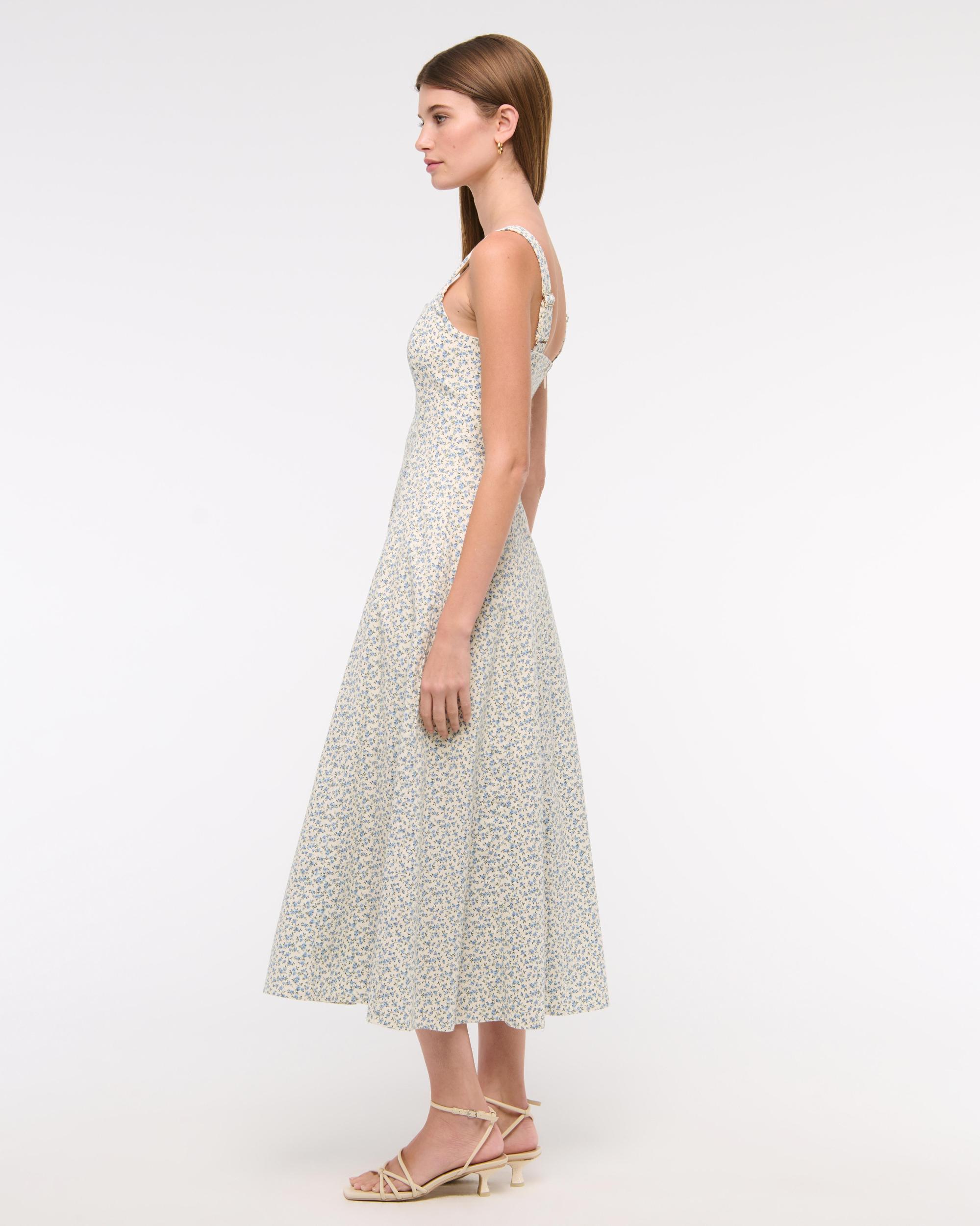 The A&F Mila Stretch Midi Dress Product Image