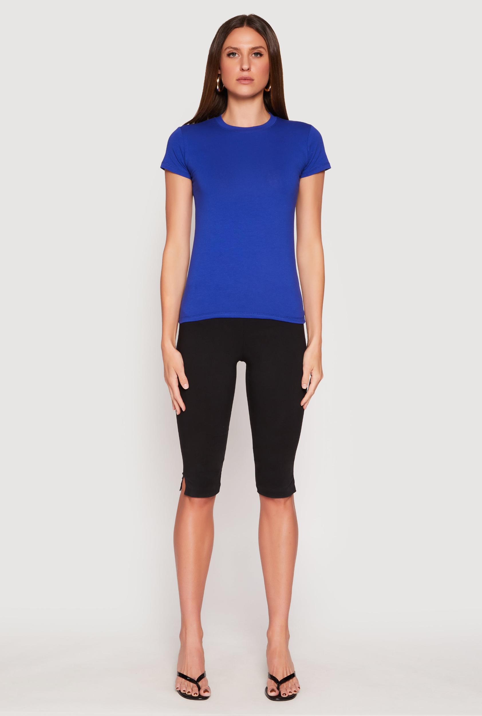 Womens High Neck Short Sleeve Tee Product Image