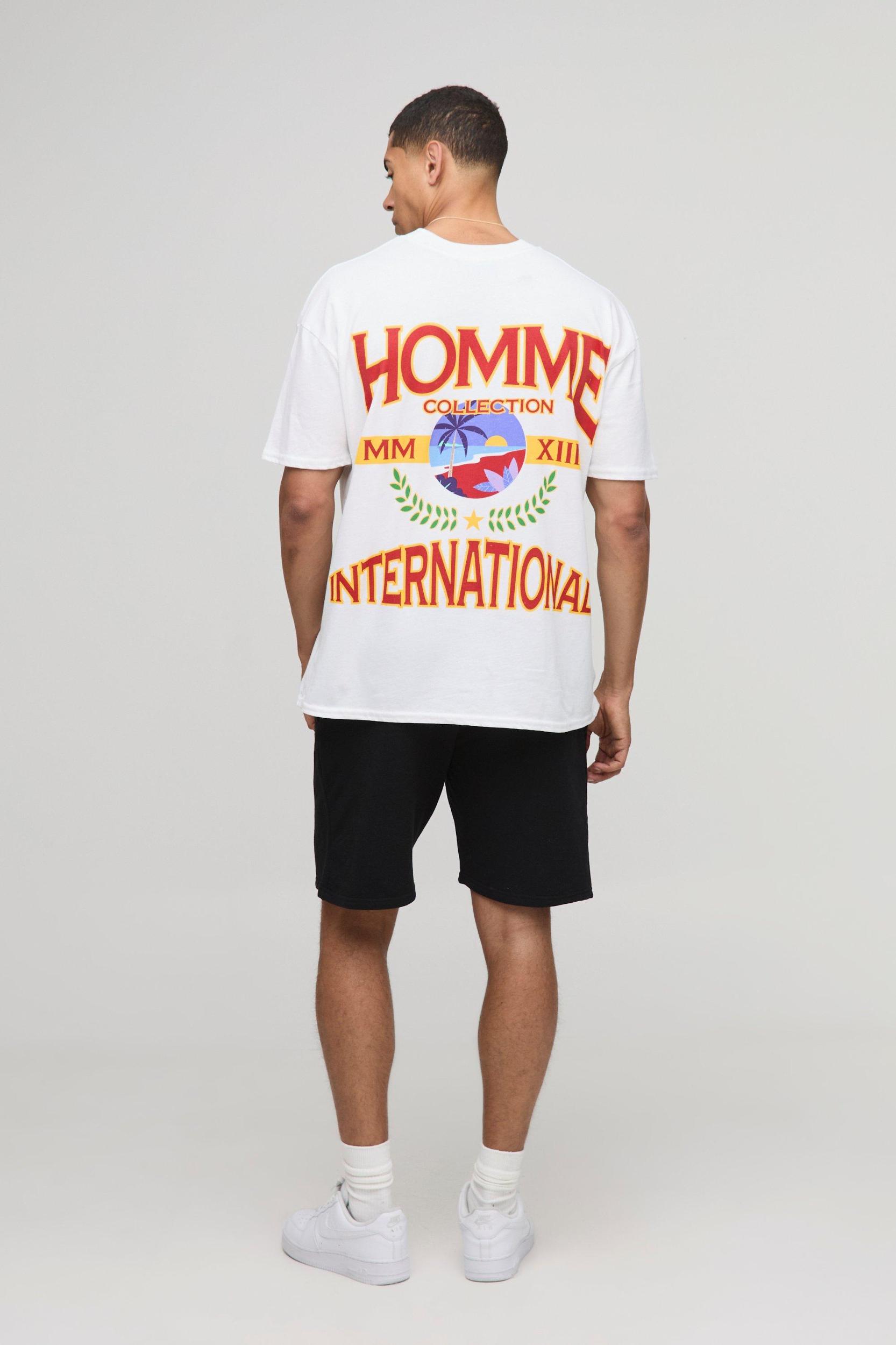 Oversized Homme Large Scale T-Shirt And Short Set | boohooMAN USA Product Image