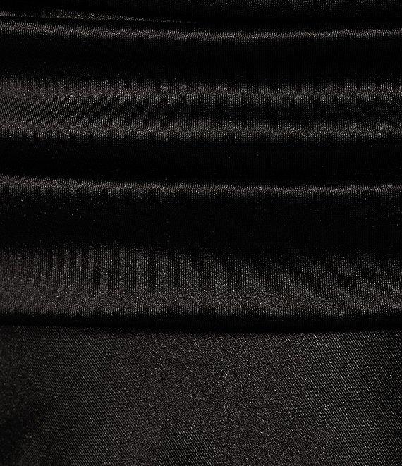 B. Darlin Satin Sweetheart Neckline Side Drape Long Dress Product Image