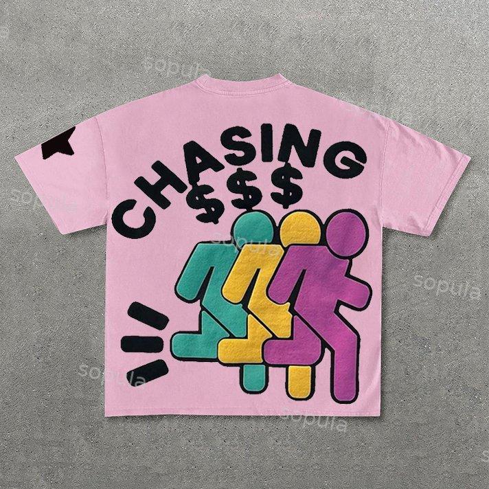 Chasing Money Graphic Print Cotton T-Shirt Product Image