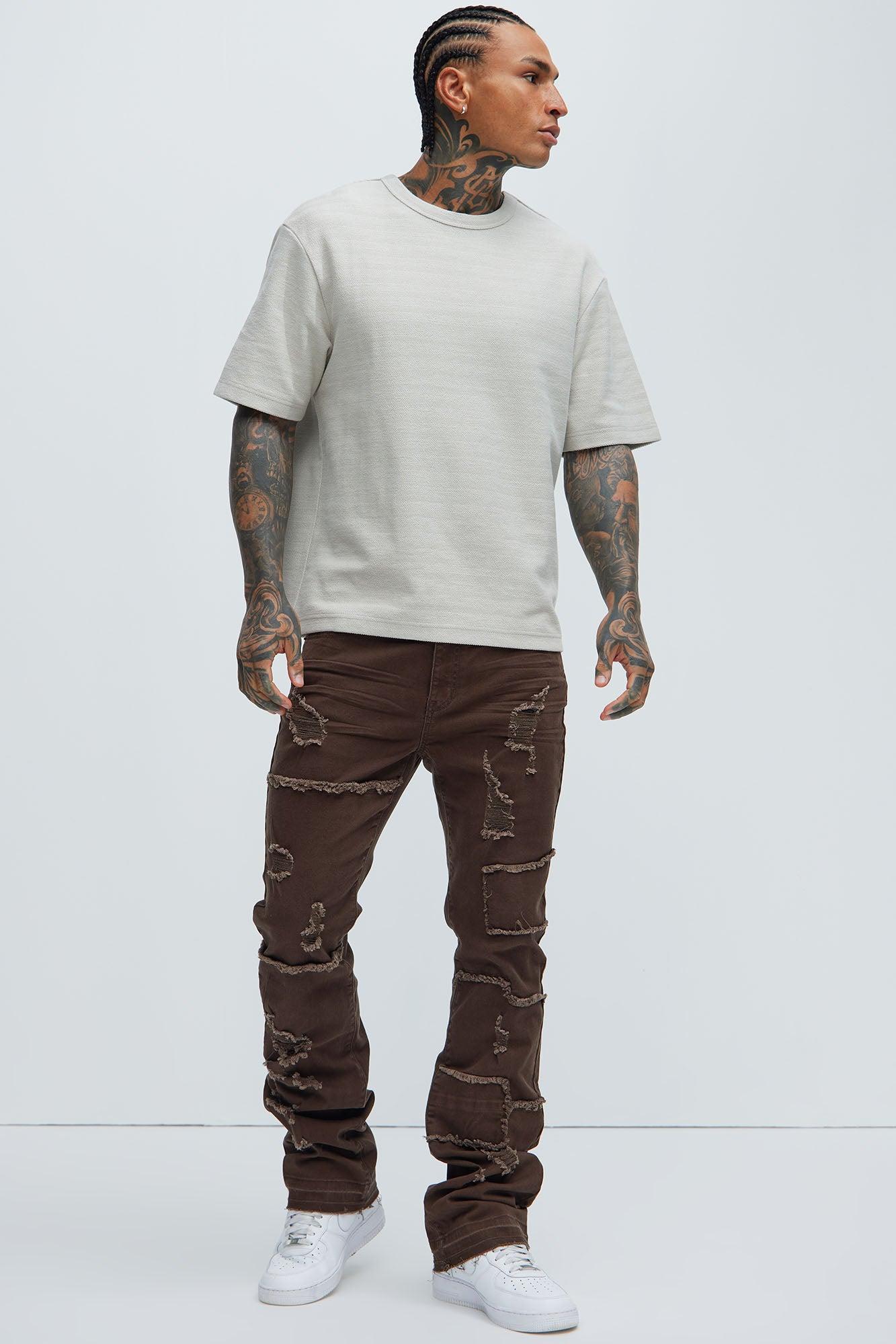 Manchester Stacked Skinny Flare Pants - Dark Brown Product Image