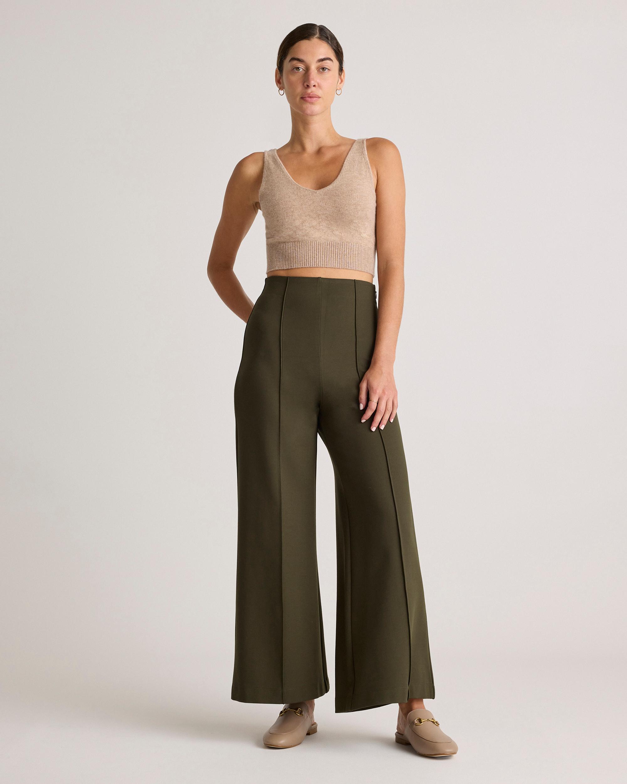 Quince | Women's Ultra-Stretch Ponte Super Wide Leg Ankle Pants Size XL, Rayon Product Image