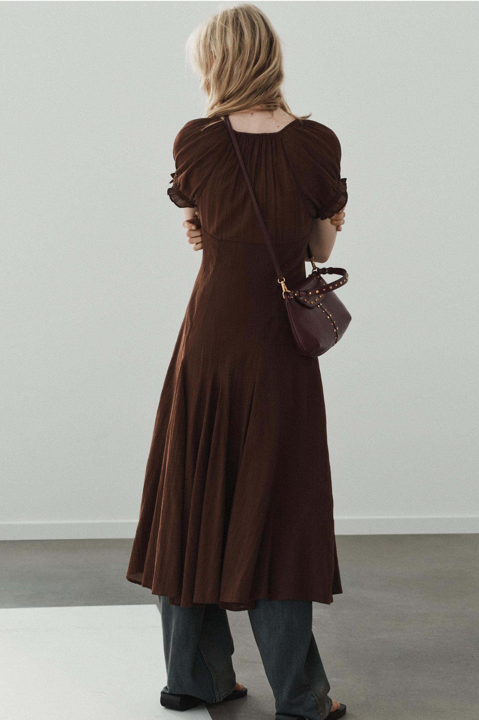 CHIFFON GODET MIDI DRESS Product Image