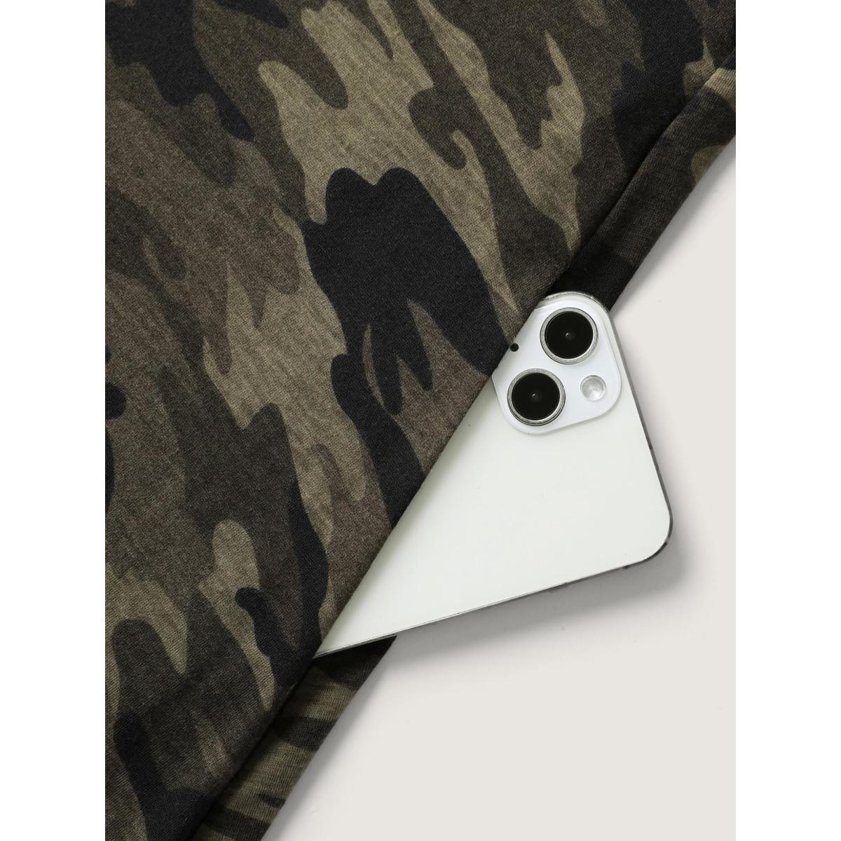 Plus Size ArmyGreen Camouflage Print Stretchy Wide Leg Jumpsuit Women Leisure Sleeveless Non Casual Loose Jumpsuits BloomChic 28/5X Product Image