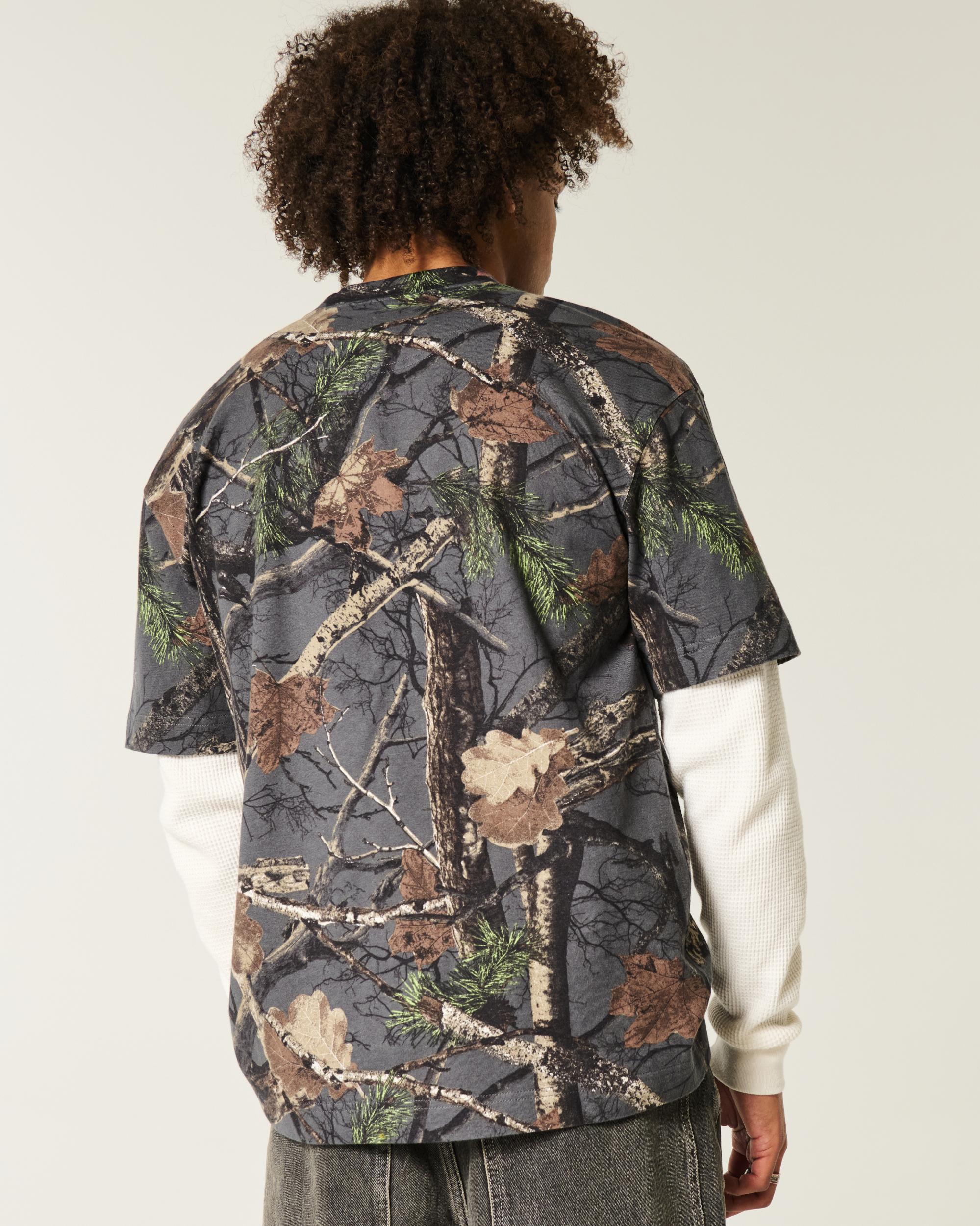Boxy Heavyweight Camo Crew T-Shirt Product Image