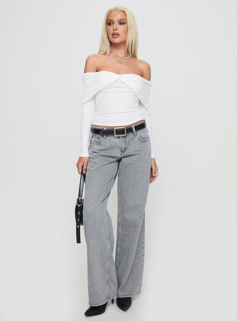 Myrina Long Sleeve Top White Product Image