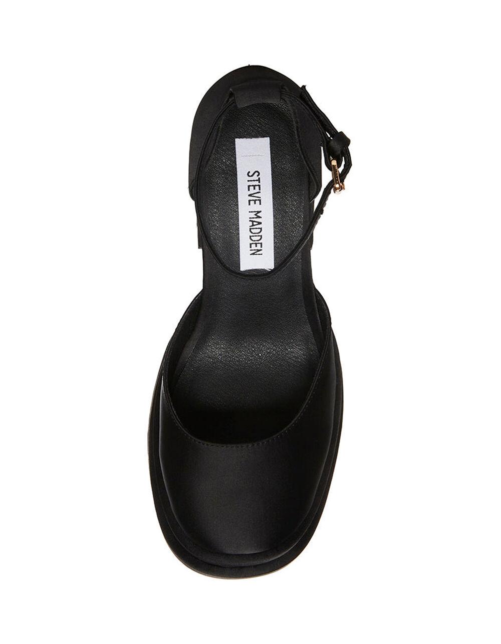 STEVEN MADDEN Charlize Satin Platform Heels - BLACK Product Image