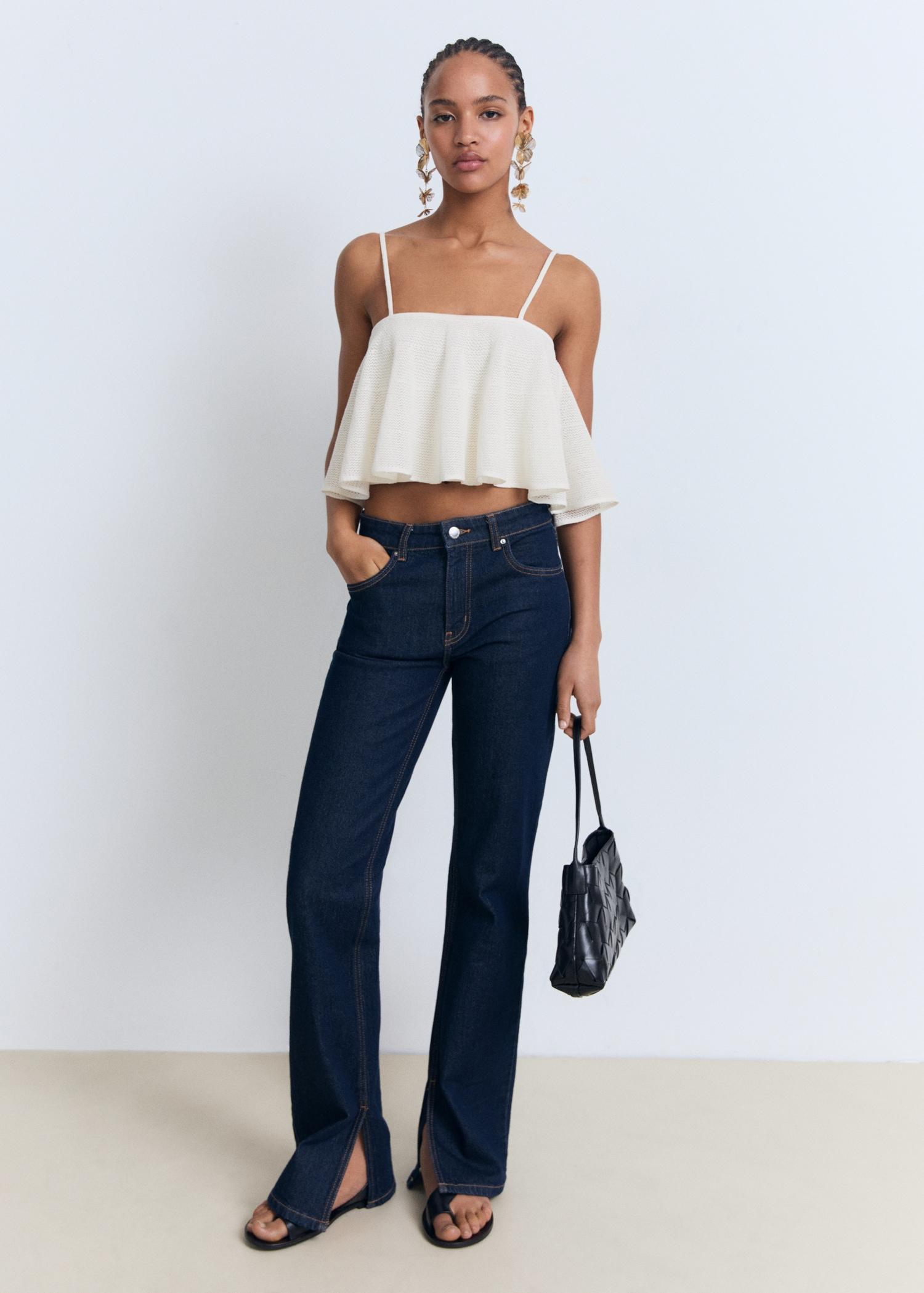 Ruffle knit top - Women | MANGO USA Product Image
