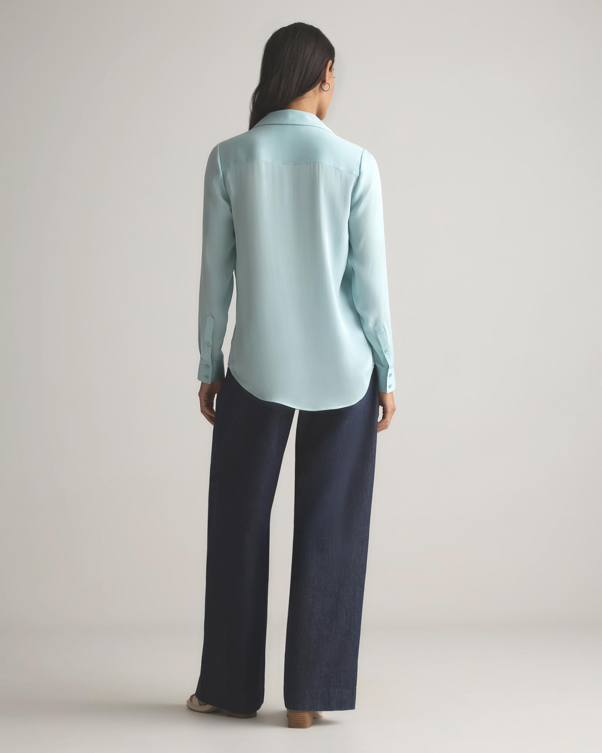 Quince | Women's Washable Stretch Silk Notch Collar Blouse Product Image