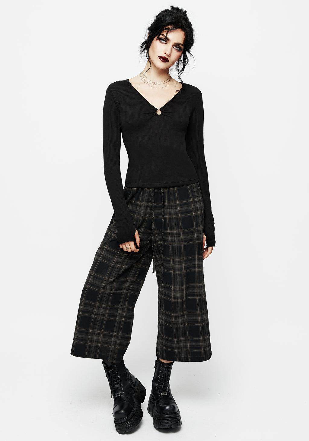Clover Check Crop Trousers Product Image