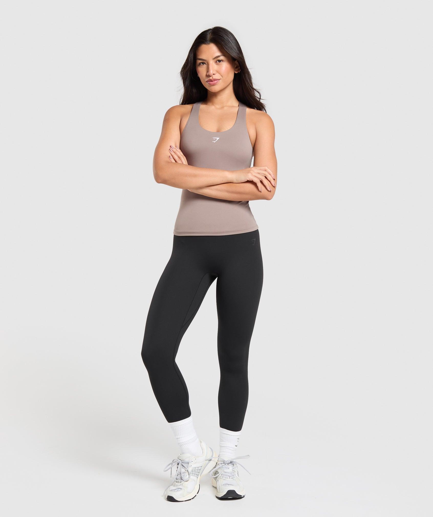 Gymshark Everyday Racer Back Tank With Shelf - Lifestyle Brown Female Product Image