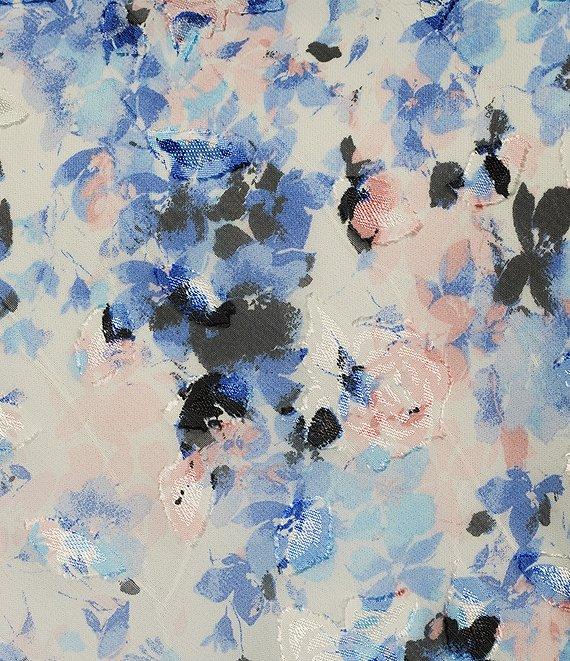 Alex Evenings Plus Size Chiffon Scoop Neck 3/4 Bell Sleeve Tulip Hem Blouse Product Image