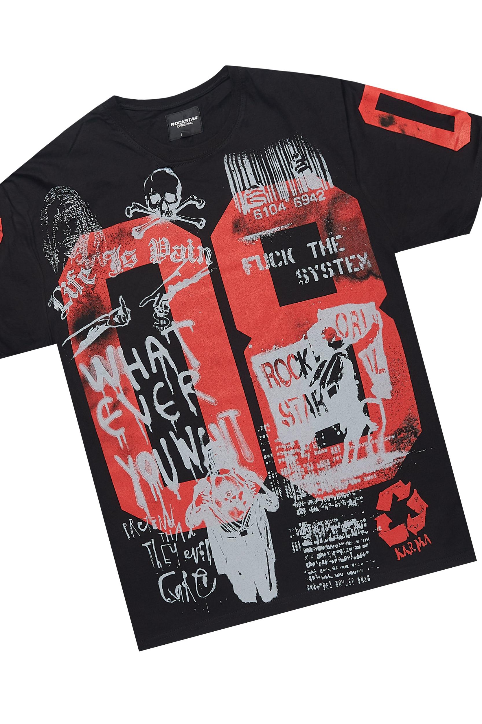 Grill Black/Red Cargo Short Set Male Product Image